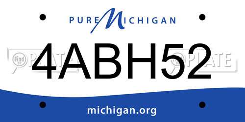 4ABH52 Michigan License Plate