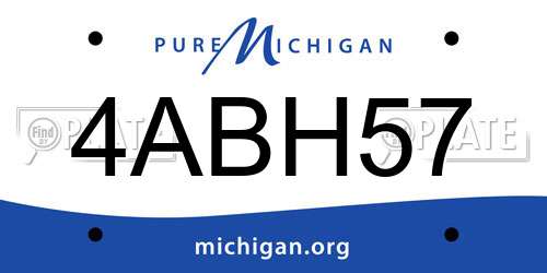 4ABH57 Michigan License Plate