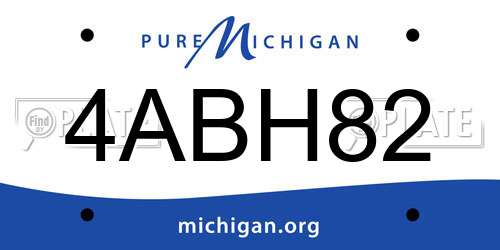 4ABH82 Michigan License Plate