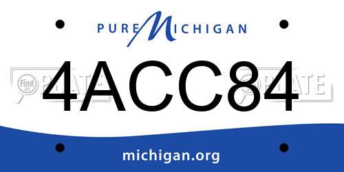 4ACC84 Michigan License Plate