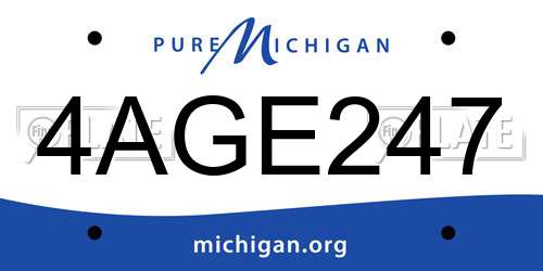 4AGE247 Michigan License Plate