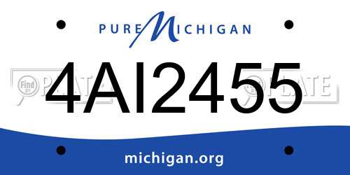 4AI2455 Michigan License Plate