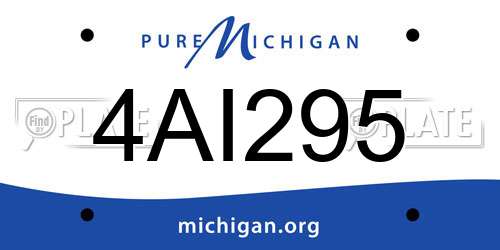4AI295 Michigan License Plate