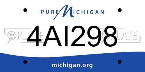 4AI298 Michigan License Plate
