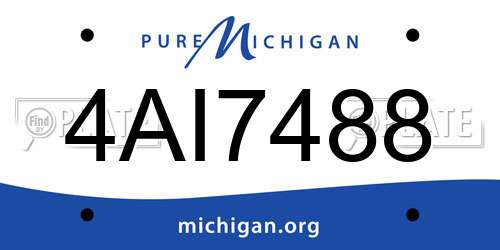 4AI7488 Michigan License Plate