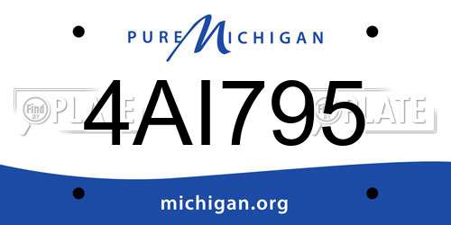 4AI795 Michigan License Plate