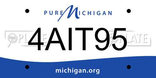 4AIT95 Michigan License Plate