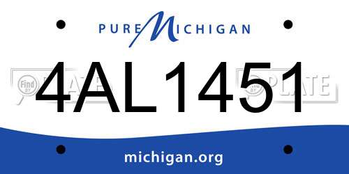 4AL1451 Michigan License Plate