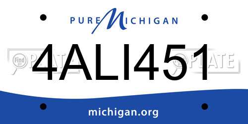 4ALI451 Michigan License Plate
