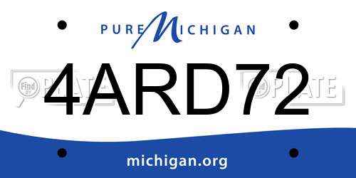 4ARD72 Michigan License Plate