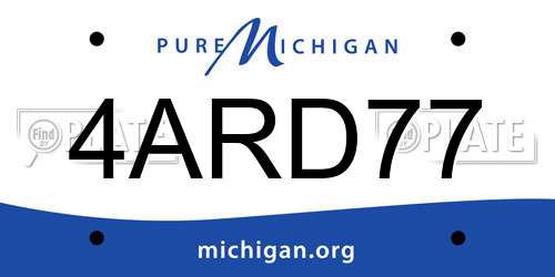 4ARD77 Michigan License Plate