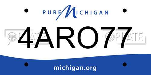 4ARO77 Michigan License Plate