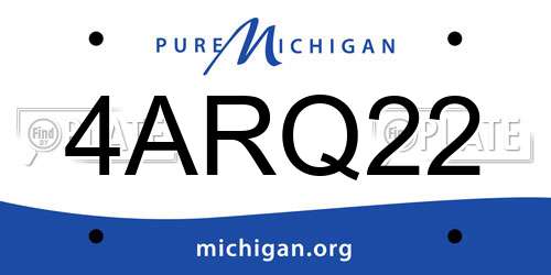 4ARQ22 Michigan License Plate