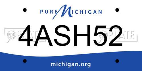 4ASH52 Michigan License Plate