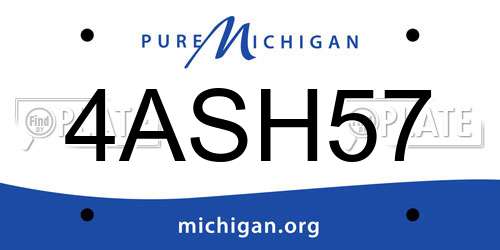 4ASH57 Michigan License Plate