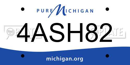 4ASH82 Michigan License Plate