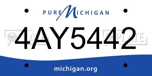 4AY5442 Michigan License Plate