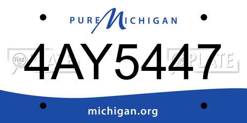 4AY5447 Michigan License Plate