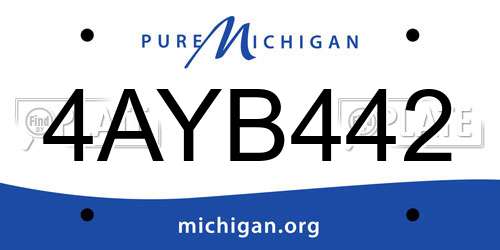 4AYB442 Michigan License Plate