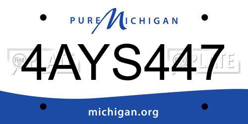 4AYS447 Michigan License Plate