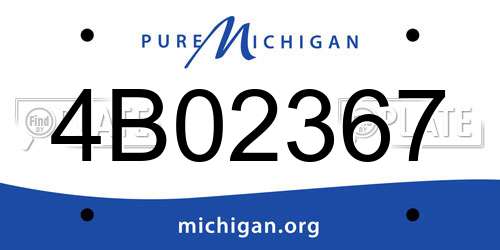 4B02367 Michigan License Plate