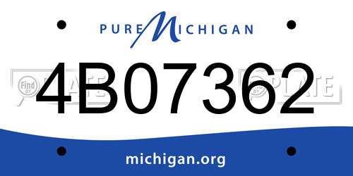 4B07362 Michigan License Plate