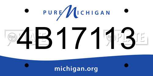 4B17113 Michigan License Plate