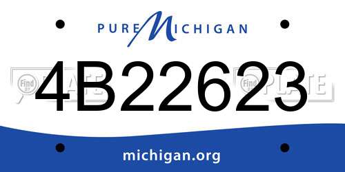 4B22623 Michigan License Plate