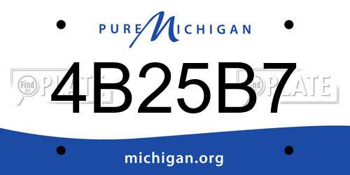 4B25B7 Michigan License Plate