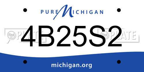 4B25S2 Michigan License Plate