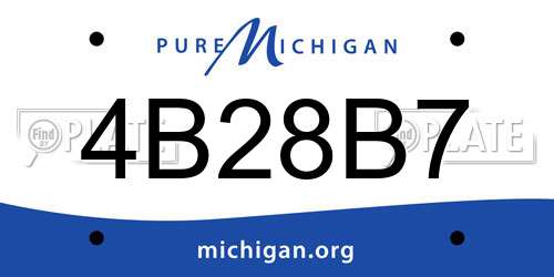 4B28B7 Michigan License Plate