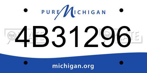 4B31296 Michigan License Plate