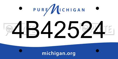 4B42524 Michigan License Plate