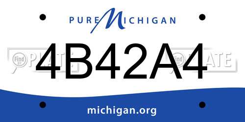 4B42A4 Michigan License Plate