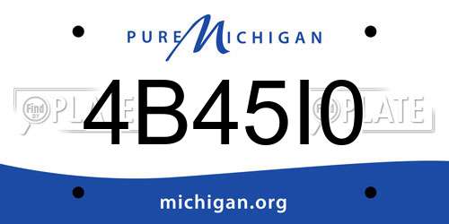 4B45I0 Michigan License Plate