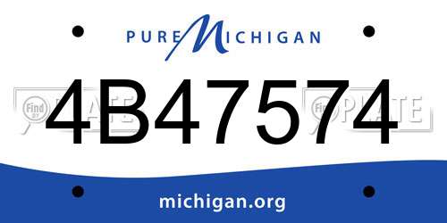 4B47574 Michigan License Plate