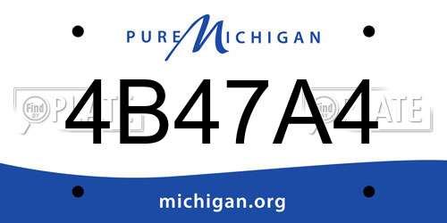 4B47A4 Michigan License Plate