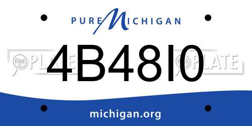 4B48I0 Michigan License Plate