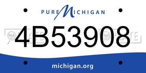 4B53908 Michigan License Plate