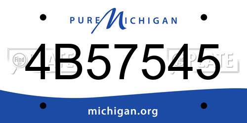 4B57545 Michigan License Plate