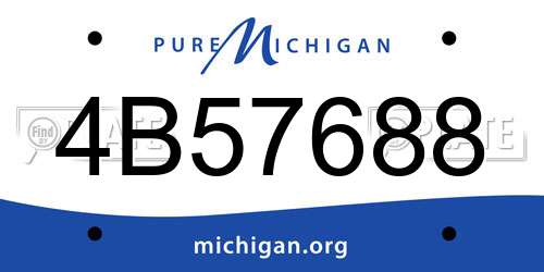4B57688 Michigan License Plate