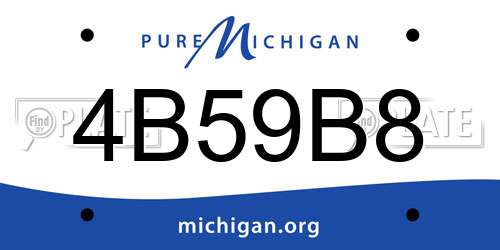 4B59B8 Michigan License Plate