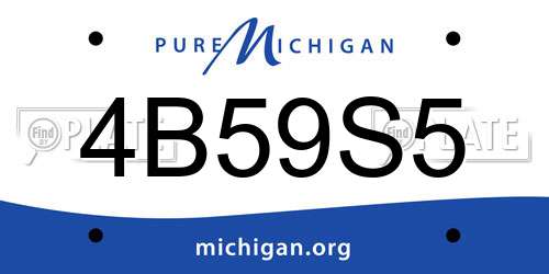 4B59S5 Michigan License Plate