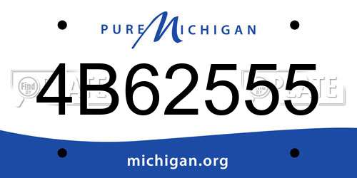 4B62555 Michigan License Plate