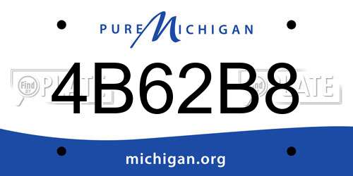 4B62B8 Michigan License Plate