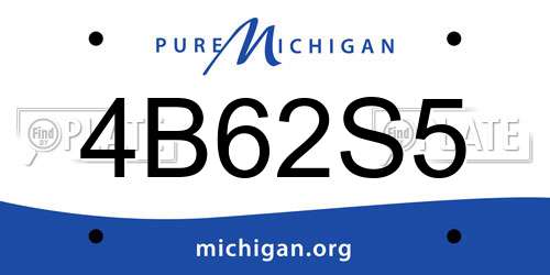 4B62S5 Michigan License Plate