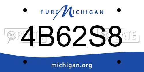 4B62S8 Michigan License Plate