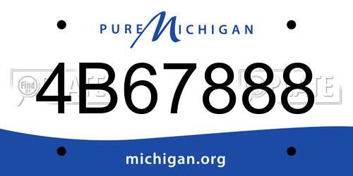 4B67888 Michigan License Plate