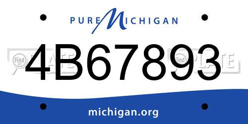 4B67893 Michigan License Plate