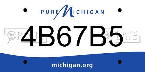 4B67B5 Michigan License Plate
